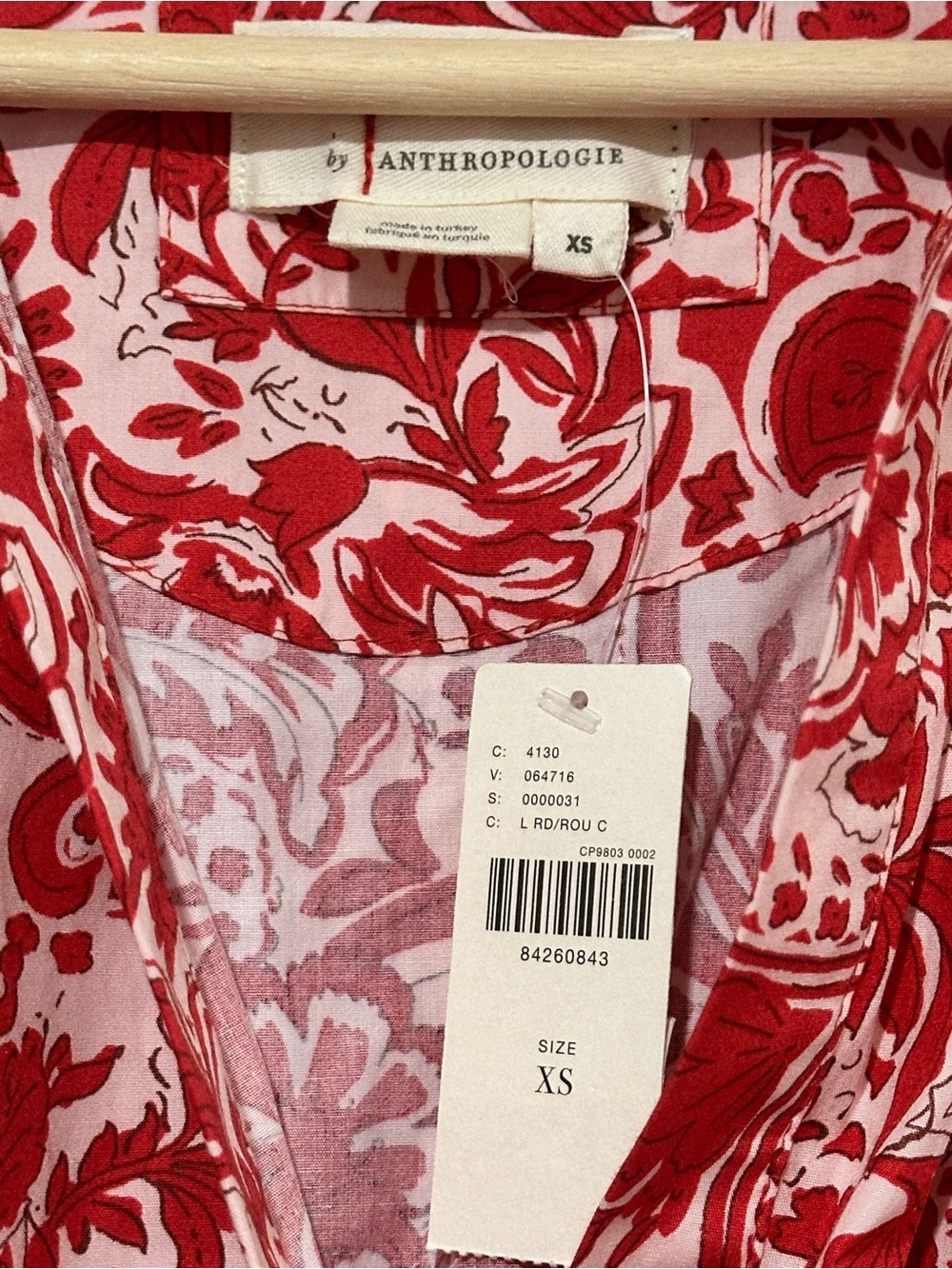 Anthropologie The Somerset Mini in Red White Floral Vine Dress - Picture 5 of 8